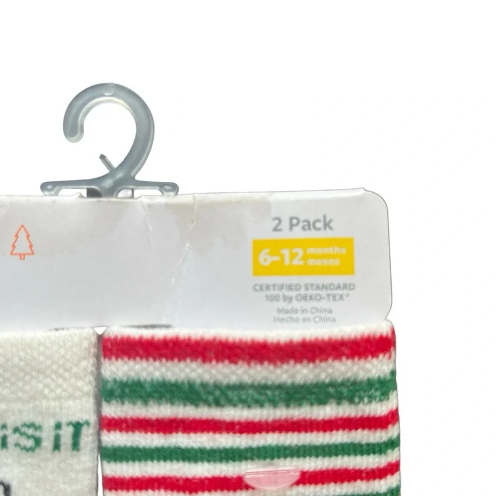 NWT My First Visit From Santa Carter's Bib & Socks Set 6-12 Months